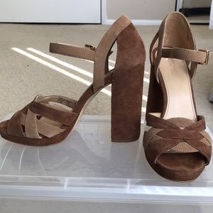 Michael Kors Suede Two Tone Platform Heels